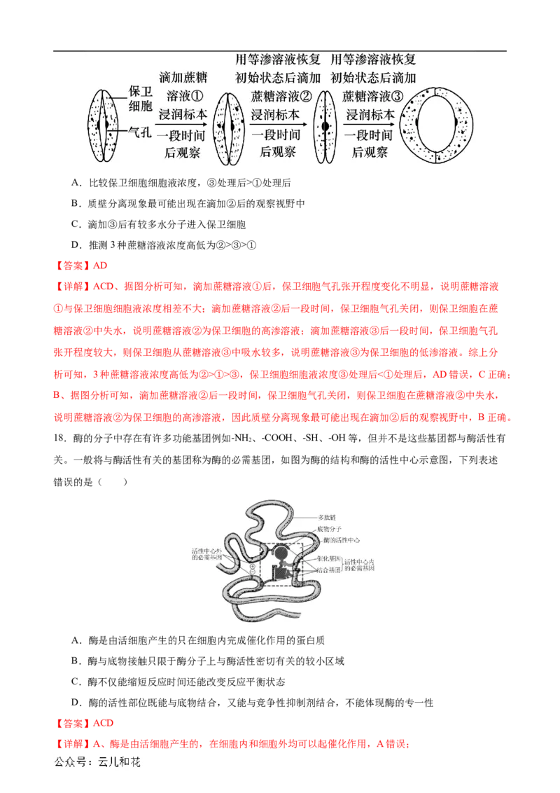 生物（新高考通用）01（解析版）(1)_1多考区联考_08272024年新高二开学摸底考试卷（word版含解析和答题卡）