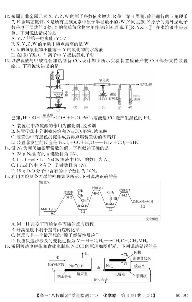 6060C化学_2025年10月_251014广东省&ldquo;八校联盟&rdquo;2026届高三上学期质量检测（二）（全科）_广东省&ldquo;八校联盟&rdquo;2026届高三上学期质量检测（二）化学试卷（含答案）