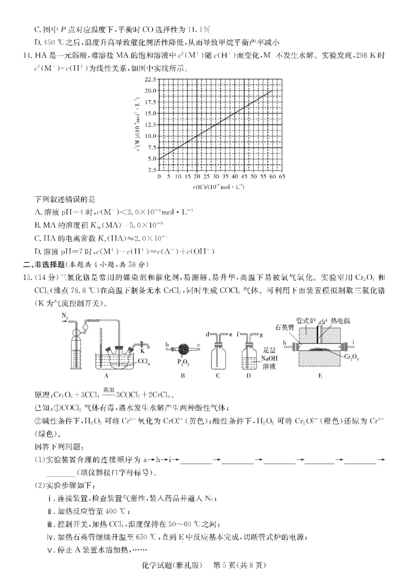 化学_2025年3月_250306湖南省长沙市雅礼中学2024-2025学年高三下学期月考卷（七）（全科）_湖南省长沙市雅礼中学2024-2025学年高三下学期月考卷（七）化学