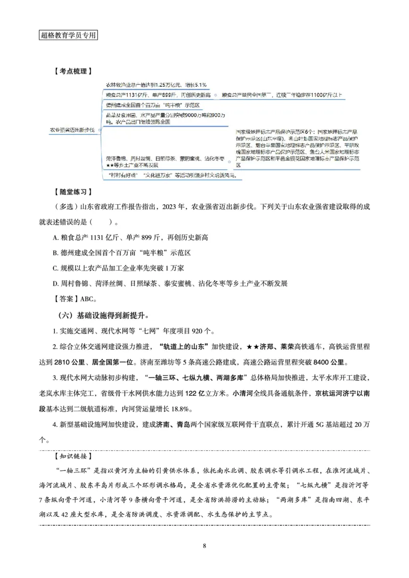 超格2024年山东政府工作报告解读+练习题_2026考公资料_（05）超格_超格时政_超格全国时政重点+重要会议讲话+720题_超格全年重要会议+练习题（最重要）