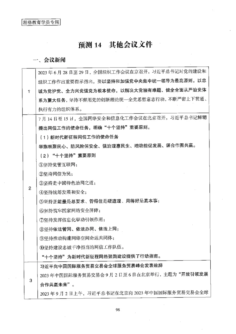 超格冲刺班时政省情专项讲义+练习题_2026考公资料_（05）超格_超格时政_超格全国时政重点+重要会议讲话+720题