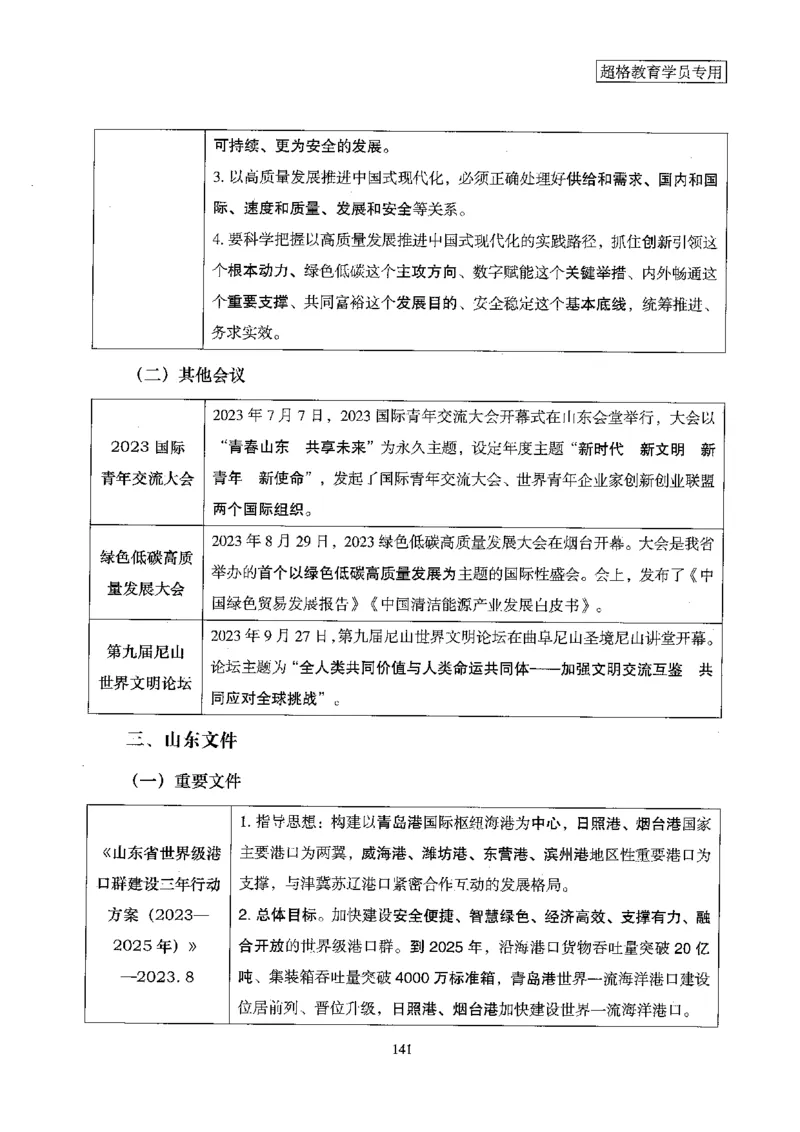 超格冲刺班时政省情专项讲义+练习题_2026考公资料_（05）超格_超格时政_超格全国时政重点+重要会议讲话+720题