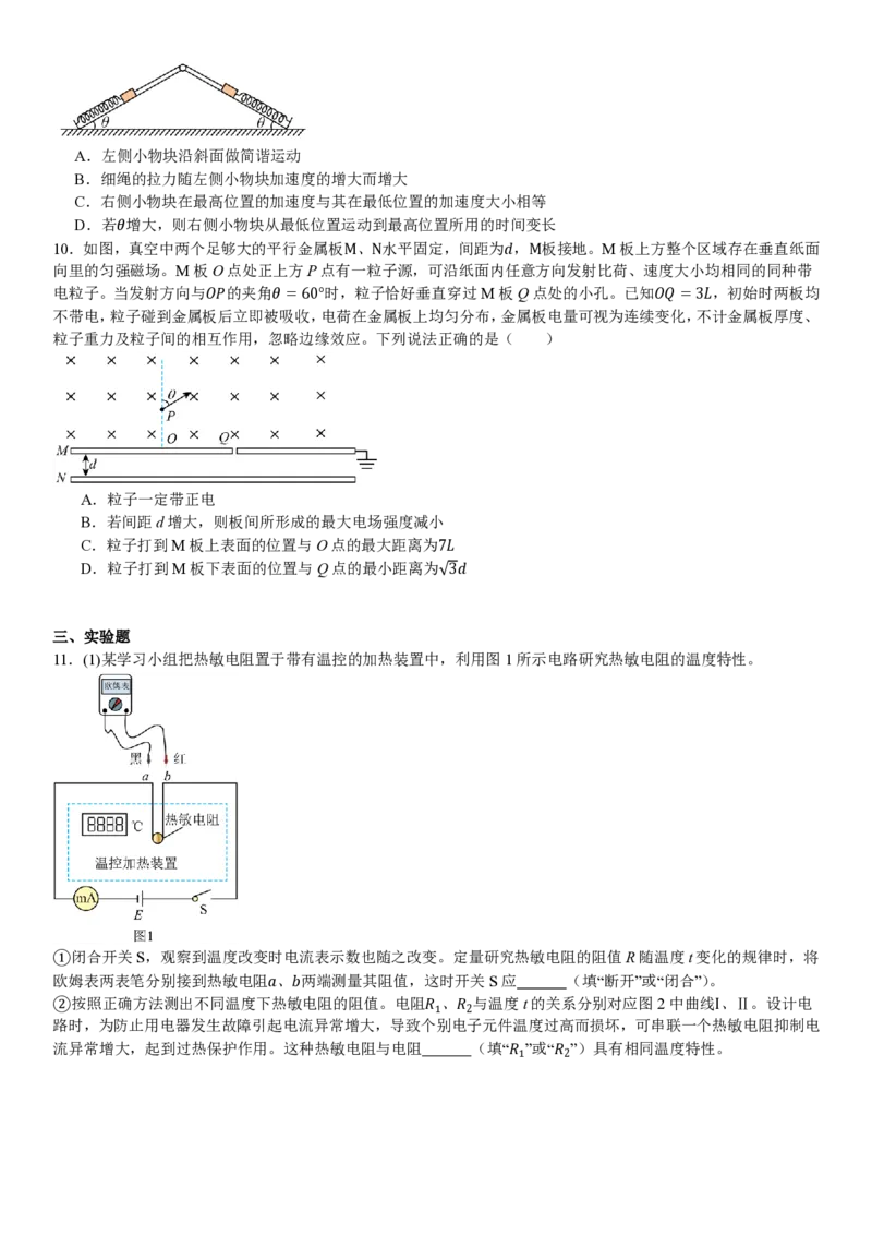 河北物理-试题_1.高考2025全国各省真题+答案_00.2025各省市高考真题及答案（按省份分类）_9、河北卷（全科，持续更新）_4.物理