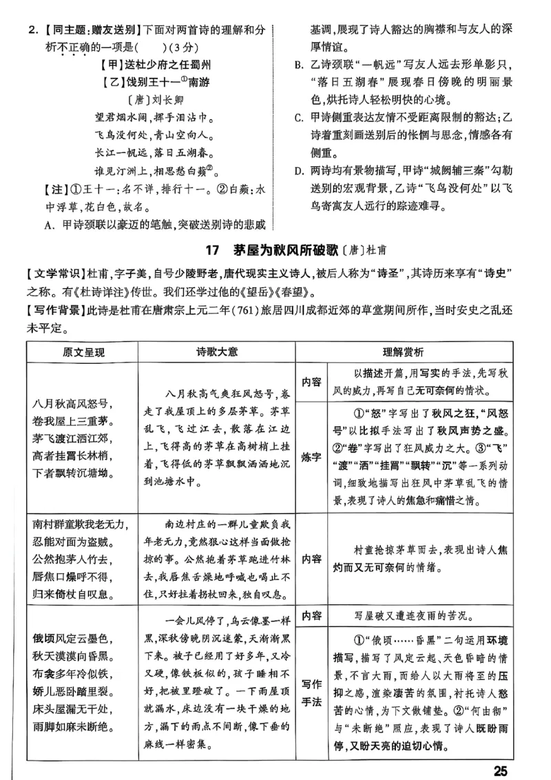 2026辽宁万唯试题研究（语文-2古诗文阅读）_26《万唯中考试题研究》辽宁_2026《辽宁万唯试题研究》语文