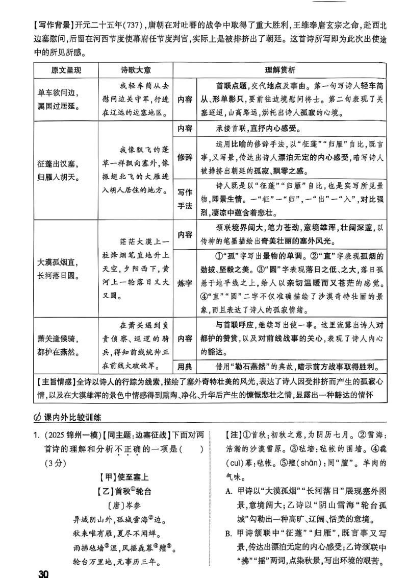 2026辽宁万唯试题研究（语文-2古诗文阅读）_26《万唯中考试题研究》辽宁_2026《辽宁万唯试题研究》语文