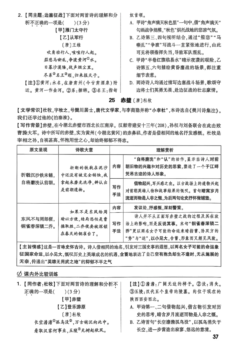 2026辽宁万唯试题研究（语文-2古诗文阅读）_26《万唯中考试题研究》辽宁_2026《辽宁万唯试题研究》语文