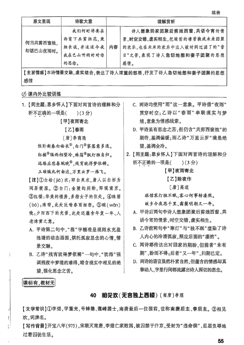2026辽宁万唯试题研究（语文-2古诗文阅读）_26《万唯中考试题研究》辽宁_2026《辽宁万唯试题研究》语文