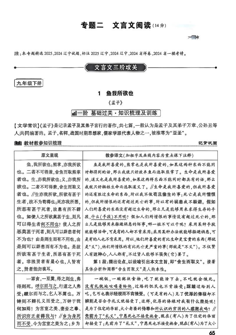 2026辽宁万唯试题研究（语文-2古诗文阅读）_26《万唯中考试题研究》辽宁_2026《辽宁万唯试题研究》语文