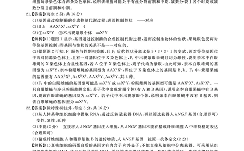 2025年湖北省新高考信息卷（二）生物答案_2025年5月_2505142025年湖北省新高考信息卷（二）（全科）