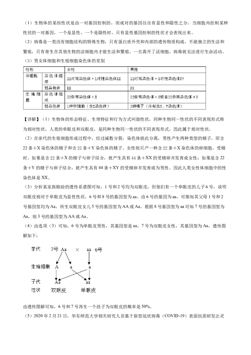 精品解析：湖北省襄阳市2020年中考生物试题（解析版）_中考真题_8.生物中考真题2015-2024年_2020生物真题74份_2020年中考真题精品解析生物（湖北襄阳卷）精编word版