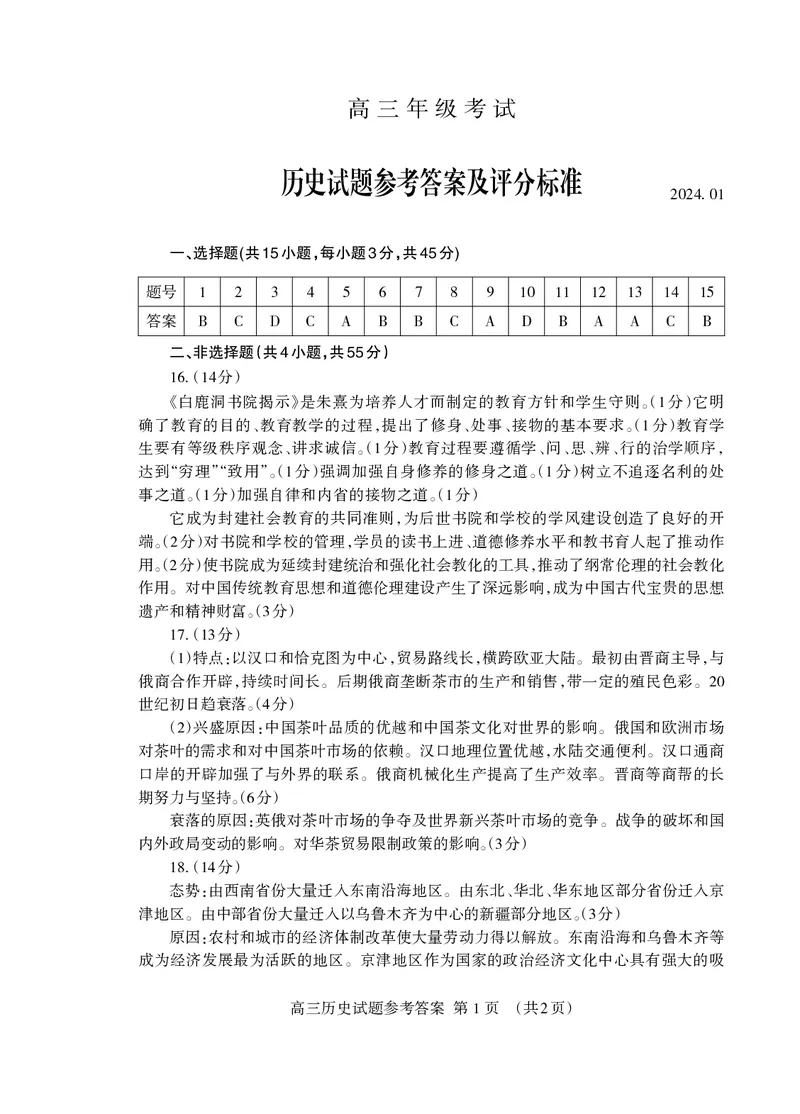 高三历史答案2024.01_Print_2024届山东省泰安市高三上学期期末考试_山东省泰安市2024届高三上学期期末考试历史_山东省泰安市2023&mdash;2024学年高三上学期期末考试历史试题