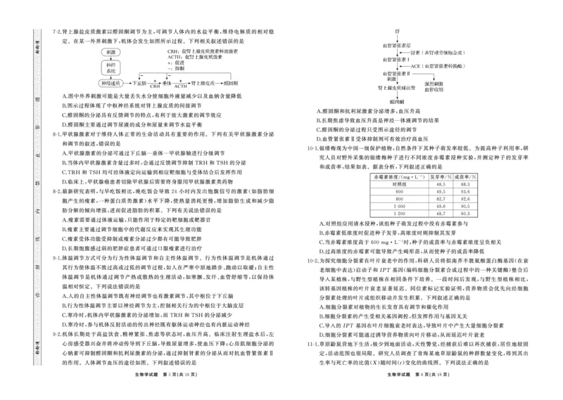 25.2齐鲁名校大联考高三生物学同类训练题正文_2025年2月_250218山东省齐鲁名校2025届高三下学期第五次学业水平联合检测