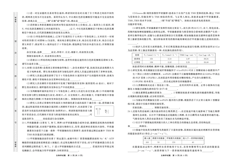 25.2齐鲁名校大联考高三生物学同类训练题正文_2025年2月_250218山东省齐鲁名校2025届高三下学期第五次学业水平联合检测