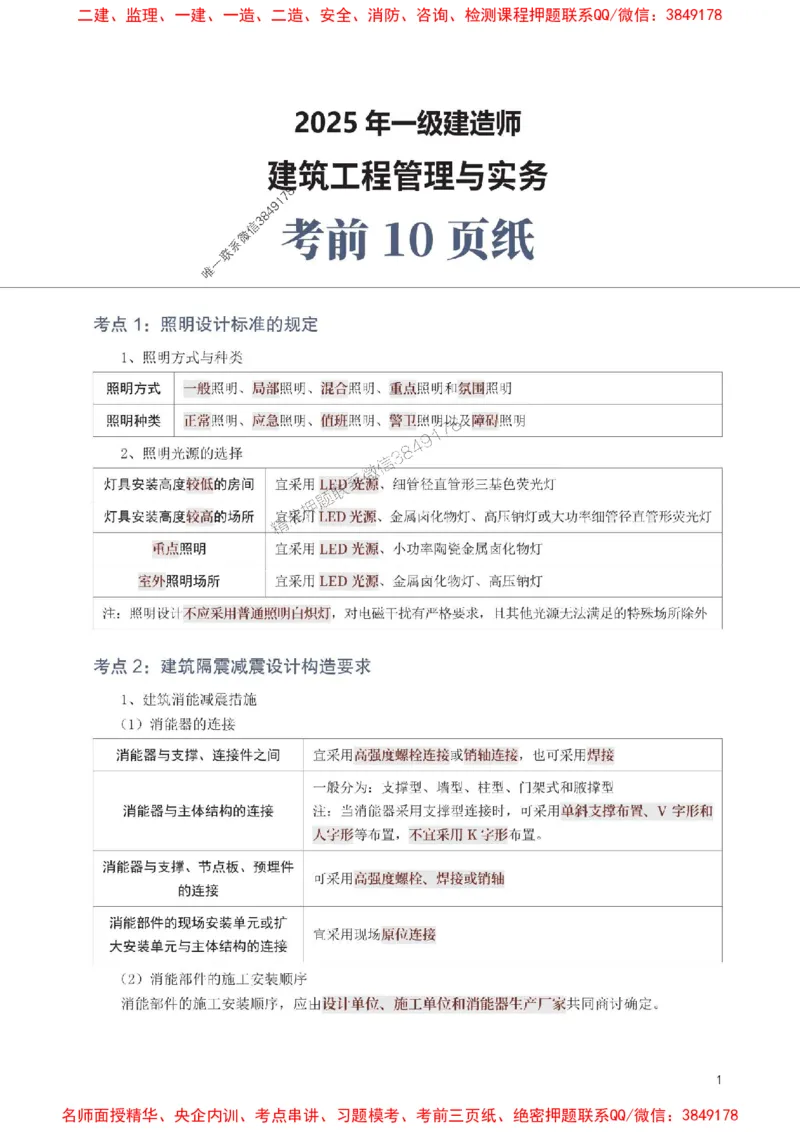 2025年一级建造师《建筑工程》考前10页纸_1_2026年一级建造师_2026年一建建筑_2025年一建建筑SVIP_05-考前密训✿央企特训✿机构普押_43-建筑《考前必背10页纸》233