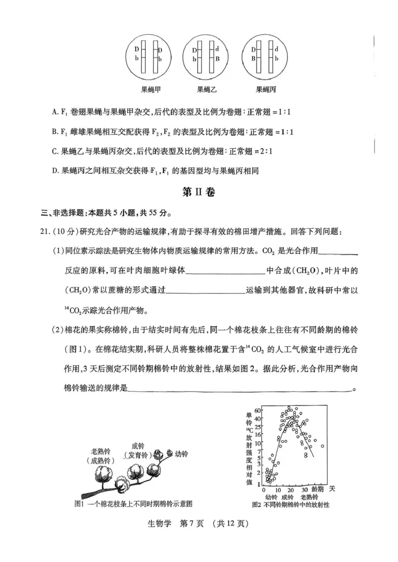 2025届黑龙江省哈尔滨市东北三省四市教研联合体高考模拟一模生物试题_2025年4月_2504112025年东北三省四市教研联合体高考模拟考试(一)（全科）