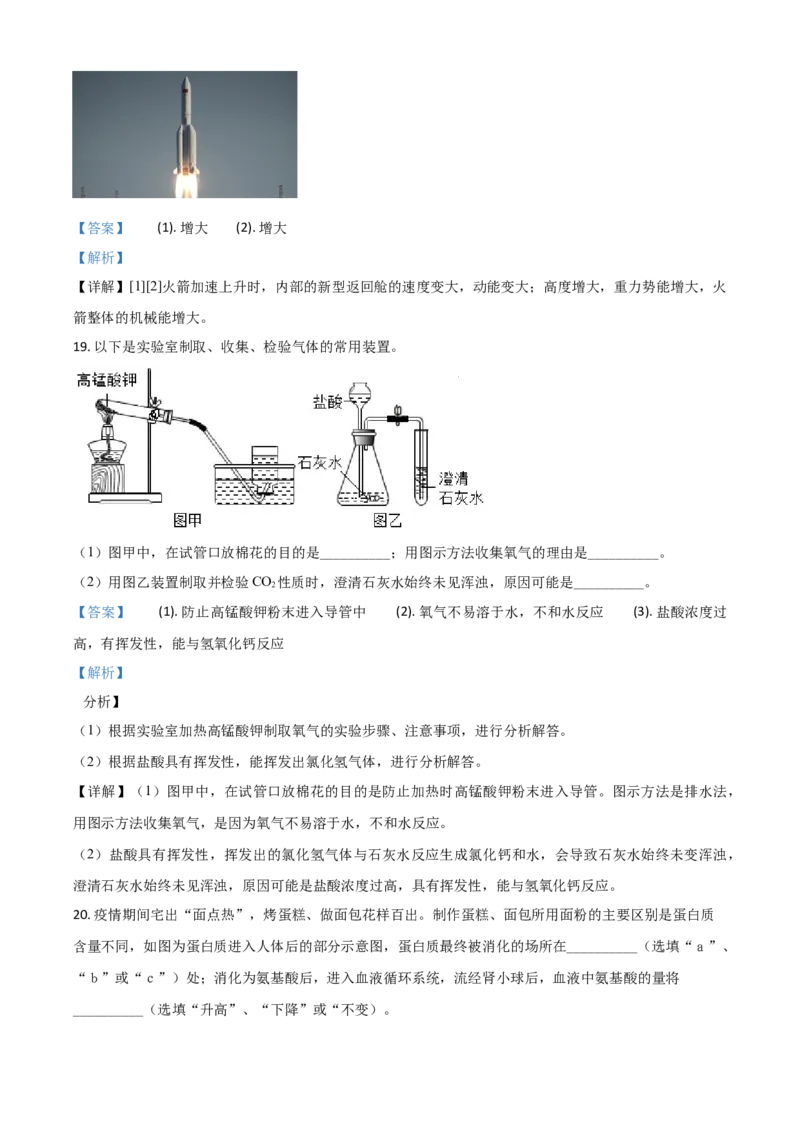精品解析：浙江省绍兴市2020年中考科学试题（解析版）_中考真题_7.政治中考真题2015-2024年_2020政治真题79份_2020年中考真题精品解析科学（浙江绍兴卷）精编word版