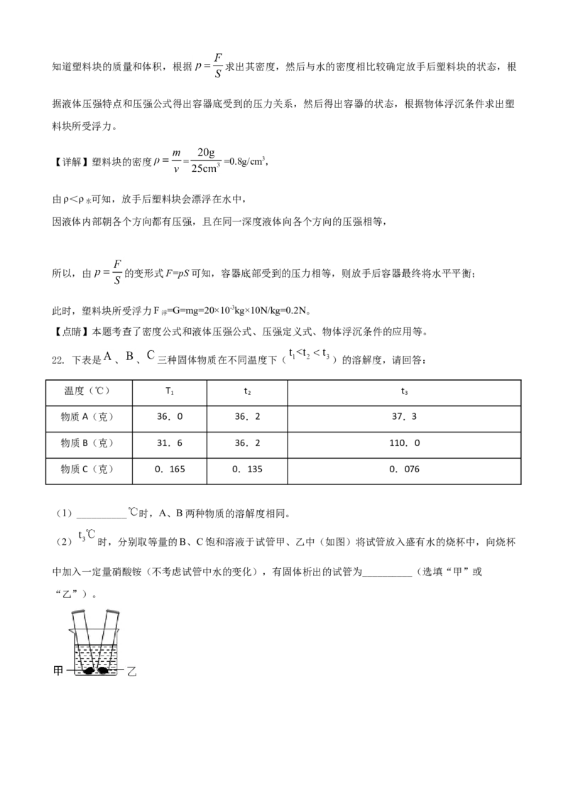 精品解析：浙江省绍兴市2020年中考科学试题（解析版）_中考真题_7.政治中考真题2015-2024年_2020政治真题79份_2020年中考真题精品解析科学（浙江绍兴卷）精编word版