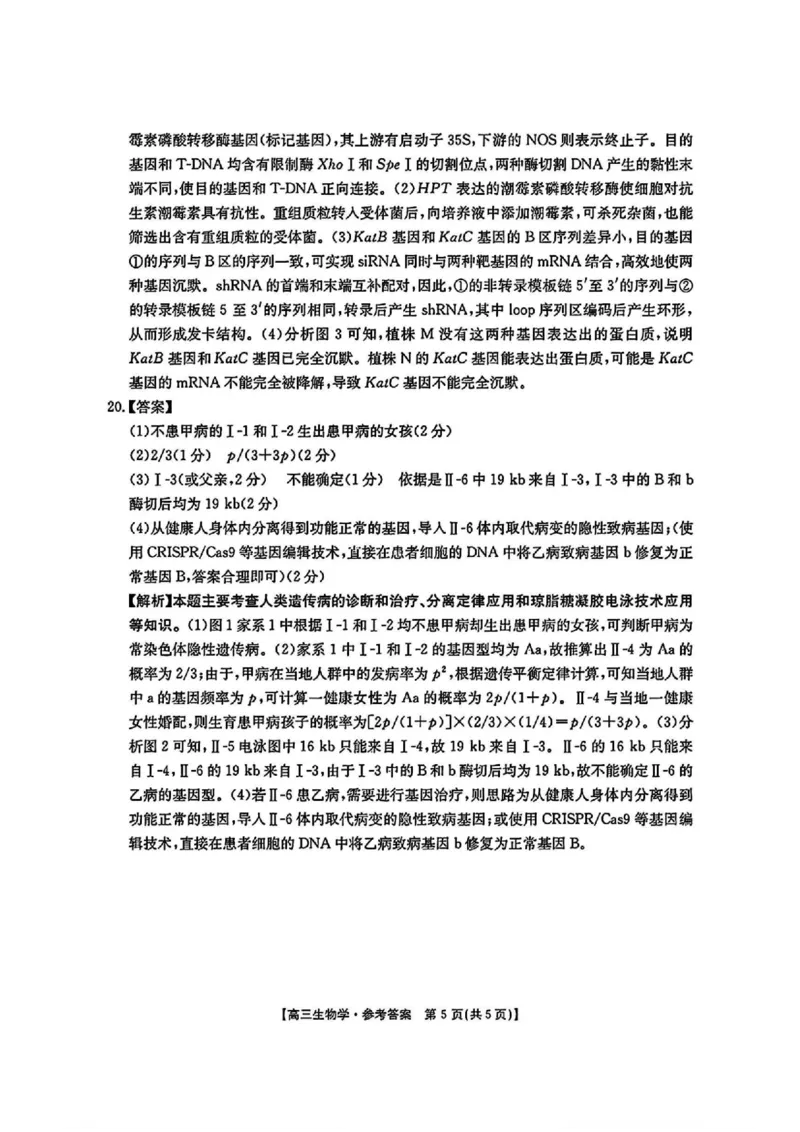 2025年安徽省示范高中皖北协作区第27届联考生物答案_2025年3月_2503282025年安徽省示范高中皖北协作区第27届联考（全科）_2025年安徽省示范高中皖北协作区第27届联考生物