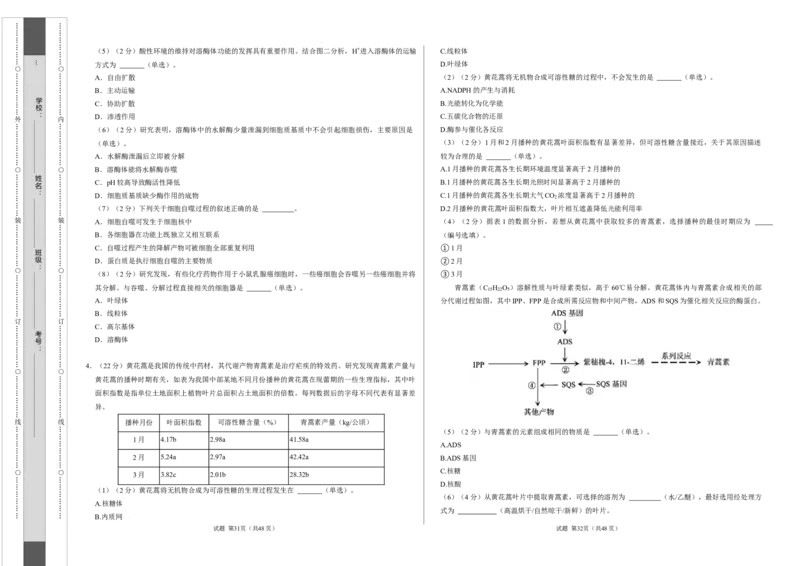 高一生物第一次月考卷（考试版A3）（上海专用）_1多考区联考试卷_0922黄金卷：2024-2025学年高一上学期第一次月考9科word解析版含答题卡（上海专用）