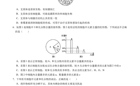 高一生物期中模拟卷01测试范围：人教版2019第1~4章（考试版A4）（新高考通用）_1多考区联考试卷_1014高一期中模拟卷（新高考通用）黄金卷：2024-2025学年高一上学期期中模拟考试