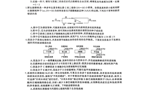2025届三湘名校教育联盟五市十校教研教改共同体高三2月入学大联考生物试题_2025年2月_2502072025届三湘名校教育联盟五市十校教研教改共同体高三下学期2月入学大联考