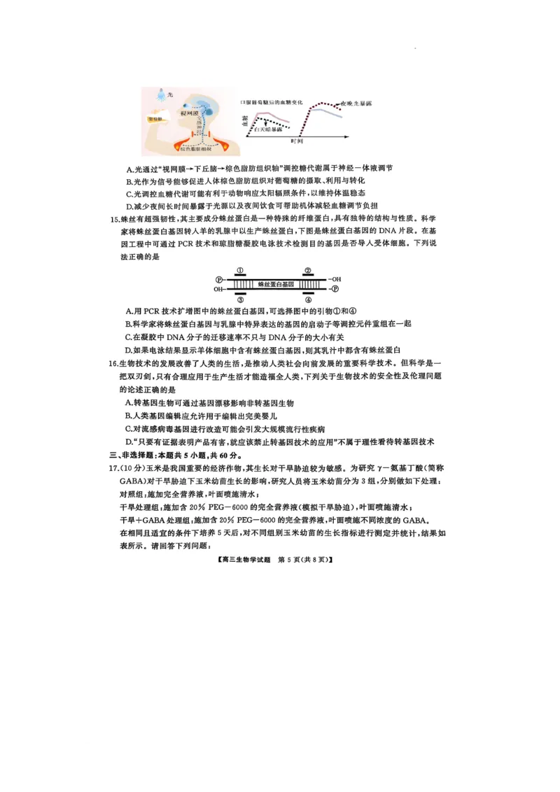 2025届三湘名校教育联盟五市十校教研教改共同体高三2月入学大联考生物试题_2025年2月_2502072025届三湘名校教育联盟五市十校教研教改共同体高三下学期2月入学大联考