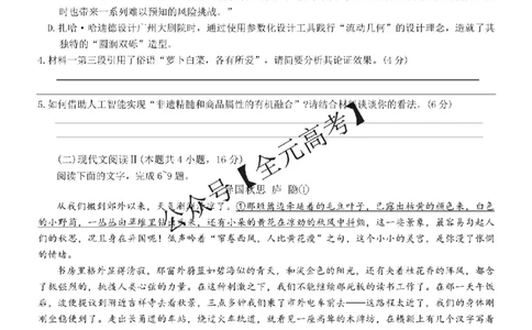 2025届华中师范大学新高考联盟2025年名校高考预测卷语文试卷_2025年5月_0519华大新高考联盟2025年名校高考预测卷