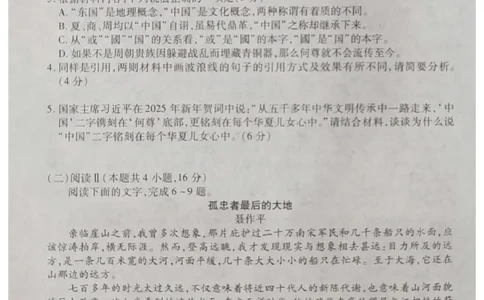 2025届湖北省十堰市高三下学期5月份适应性考试语文试题_2025年5月_250521湖北省十堰市2025届高三下学期五月份适应性考试（全科）