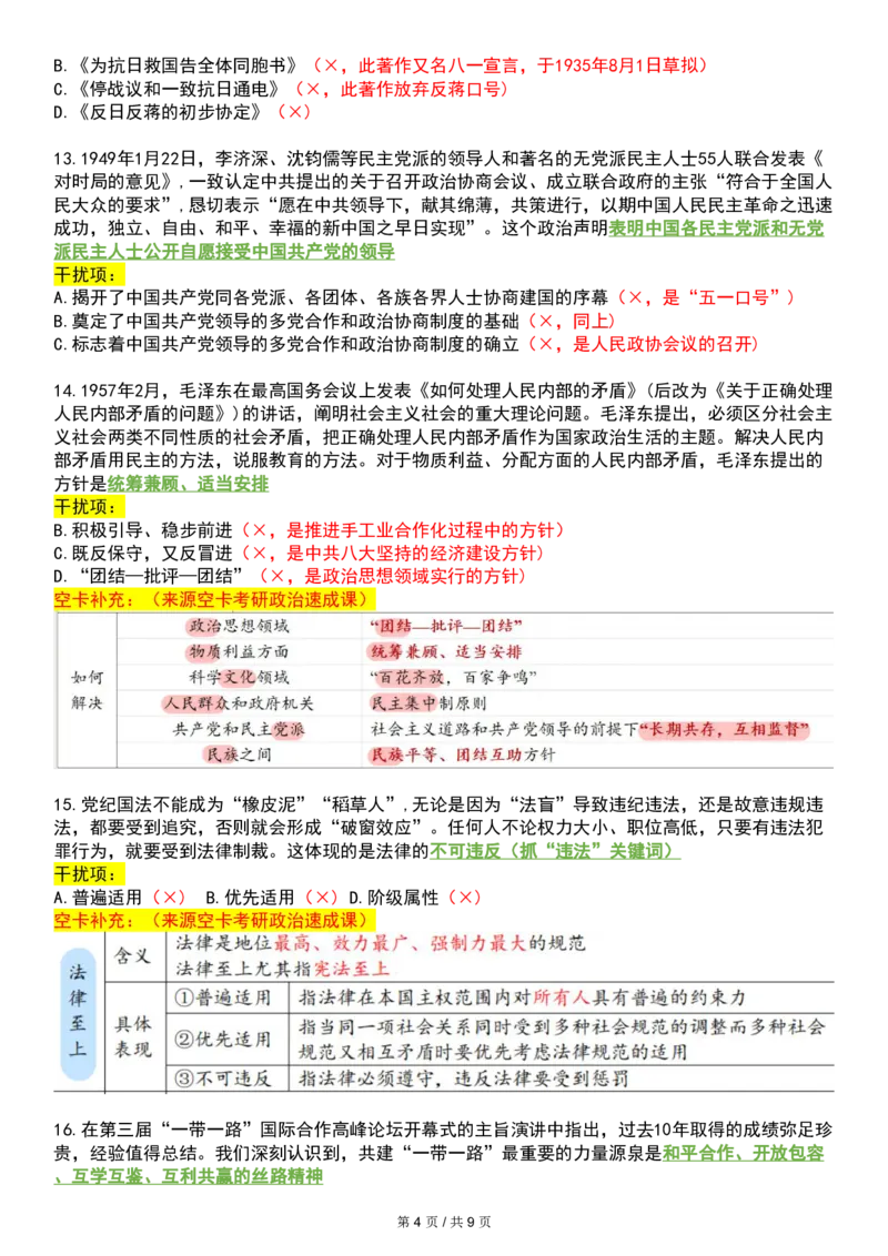 八套卷空卡复盘笔记一公众号：冲鸭学长_2026考公资料_（49）政治理论合集_政治理论合集_2025考研政治pdf（笔记）_肖秀荣考研政治_24肖秀荣_24肖八浓缩背诵笔记合辑