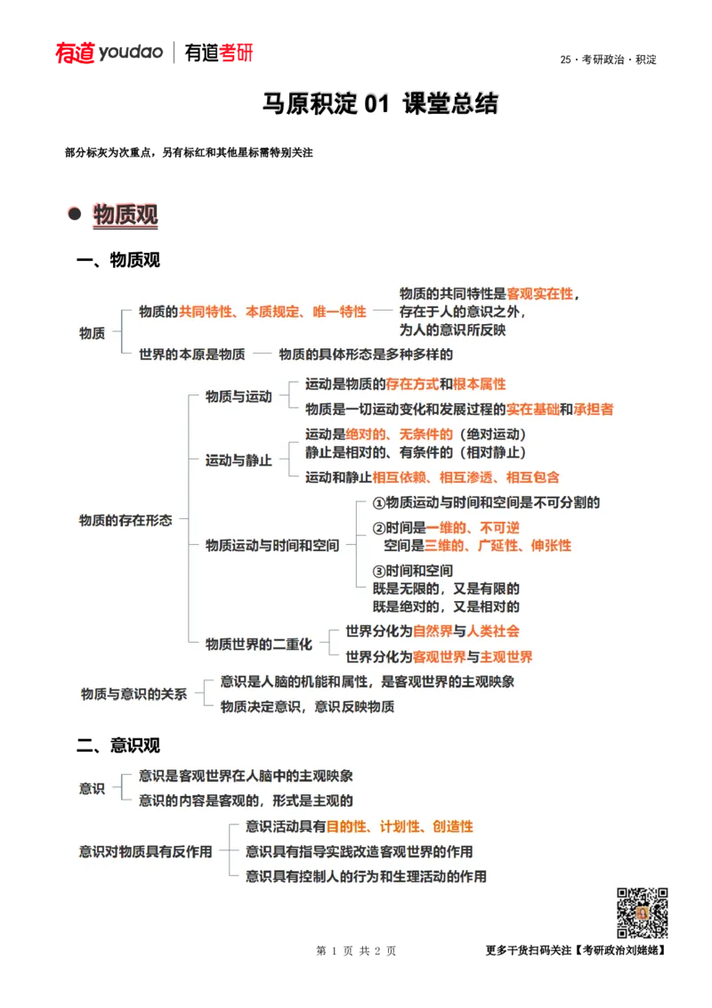 马原积淀02课堂总结_2026考公资料_（49）政治理论合集_政治理论合集_2025考研政治_04.米鹏_02.积淀_02.积淀马原考点必修刘亚男_02.马原积淀02世界的物质性及发展规律&middot;上