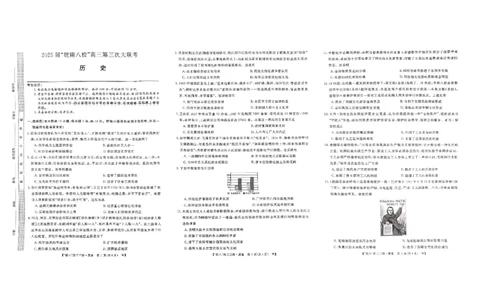 2025届皖南八校高三第三次大联考历史_2025年4月_250418安徽省2025届皖南八校高三第三次大联考_安徽省2025届皖南八校高三第三次大联考历史