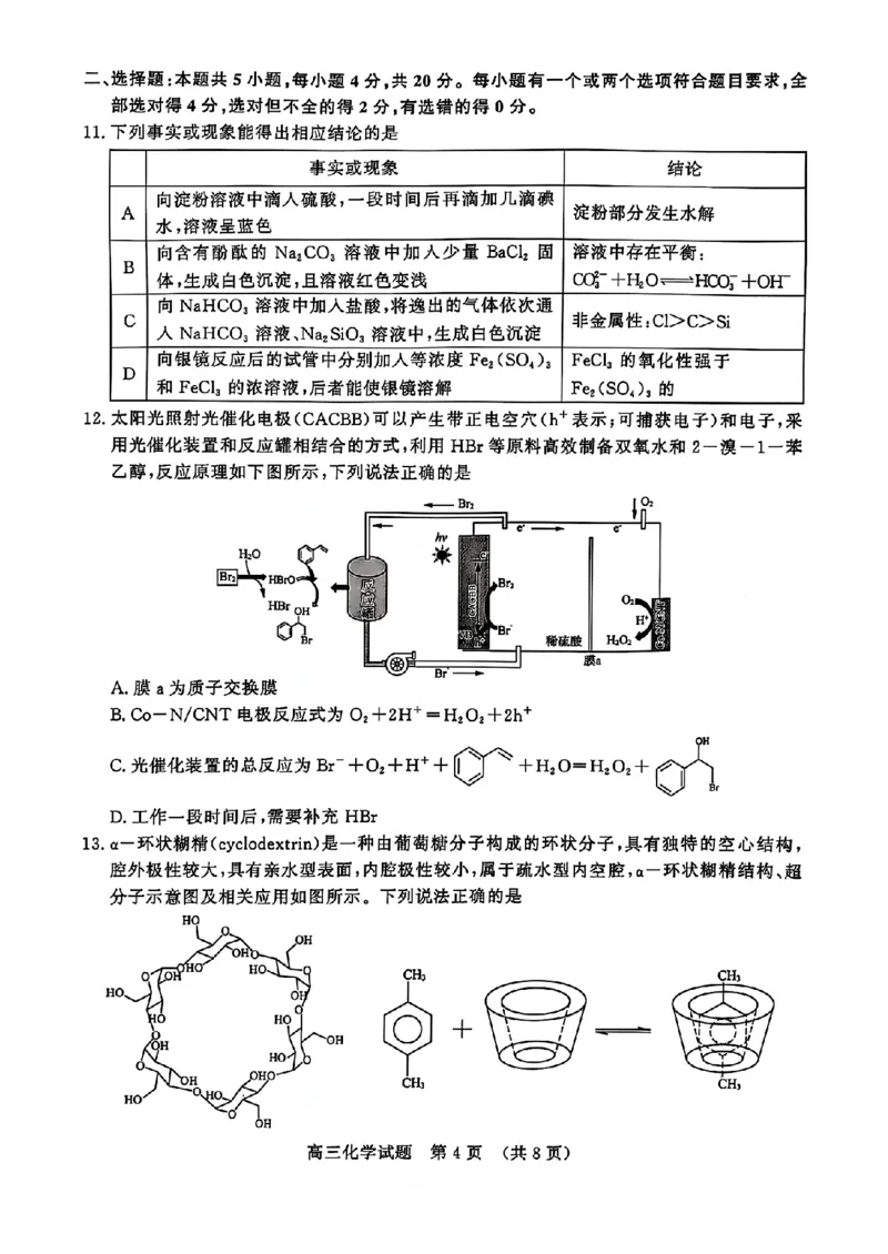 2025年3月济南市高三模拟考试化学_2025年3月_250328山东省济南市2025年3月高三模拟考试（济南一模）（全科）_2025年3月济南市高三3月模拟考试化学