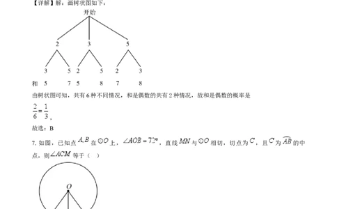 精品解析：2024年福建省中考真题数学试题（解析版）_中考真题_2.数学中考真题2015-2024年_2024中考数学真题