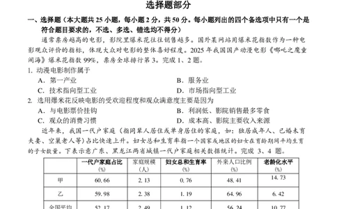 2025浙江省精诚联盟适应性联考-地理试卷_2025年5月_250518浙江省精诚联盟联考-2024学年第二学期浙江省精诚联盟适应性联考（全科）