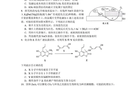 2026届江苏南京高三上学期学情调研化学试题_2025年9月_250918江苏省南京市2026届高三上学期9月零模学情调研_2026届江苏南京高三上学期学情调研化学试题+答案