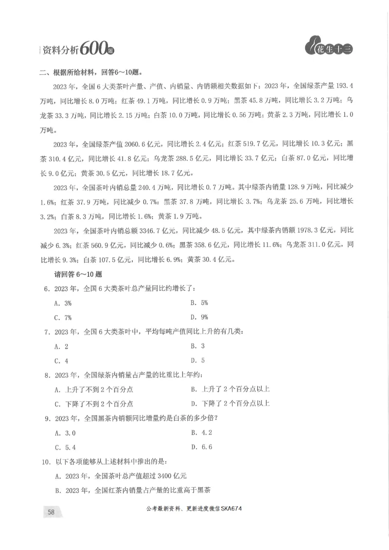 题本篇_2026考公资料_花生十三合集_旗舰班-国考（2026版）花生十三旗舰班（花生行测+飞扬申论）⭐⭐⭐_电子资料（讲义+题本）_刷题题本_资料分析600题