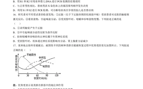 2025年高考生物试卷（河北）（空白卷）_26.河北-高考真题_2015-2025（河北）生物高考真题