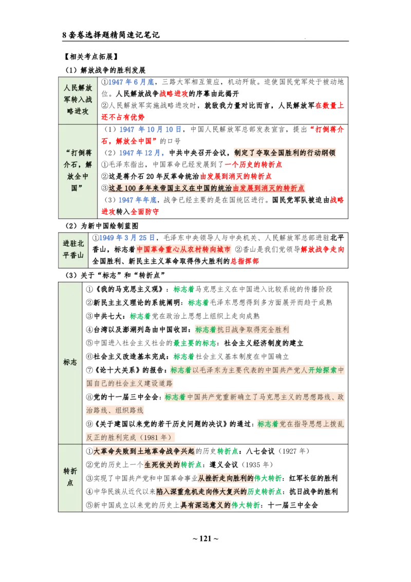 8套卷：选择题速背笔记（合集：更改页码后）_2026考公资料_（49）政治理论合集_政治理论合集_2025考研政治pdf（笔记）_肖秀荣考研政治_24肖秀荣_24肖八选择题速背笔记