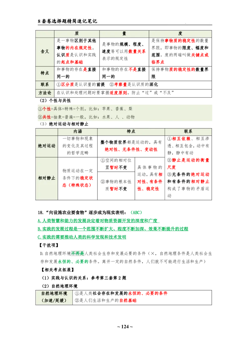 8套卷：选择题速背笔记（合集：更改页码后）_2026考公资料_（49）政治理论合集_政治理论合集_2025考研政治pdf（笔记）_肖秀荣考研政治_24肖秀荣_24肖八选择题速背笔记