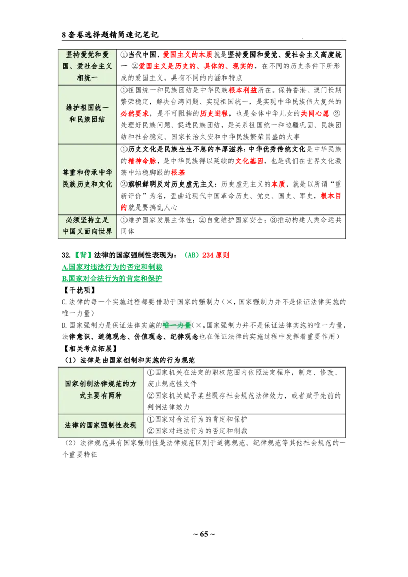 8套卷：选择题速背笔记（合集：更改页码后）_2026考公资料_（49）政治理论合集_政治理论合集_2025考研政治pdf（笔记）_肖秀荣考研政治_24肖秀荣_24肖八选择题速背笔记