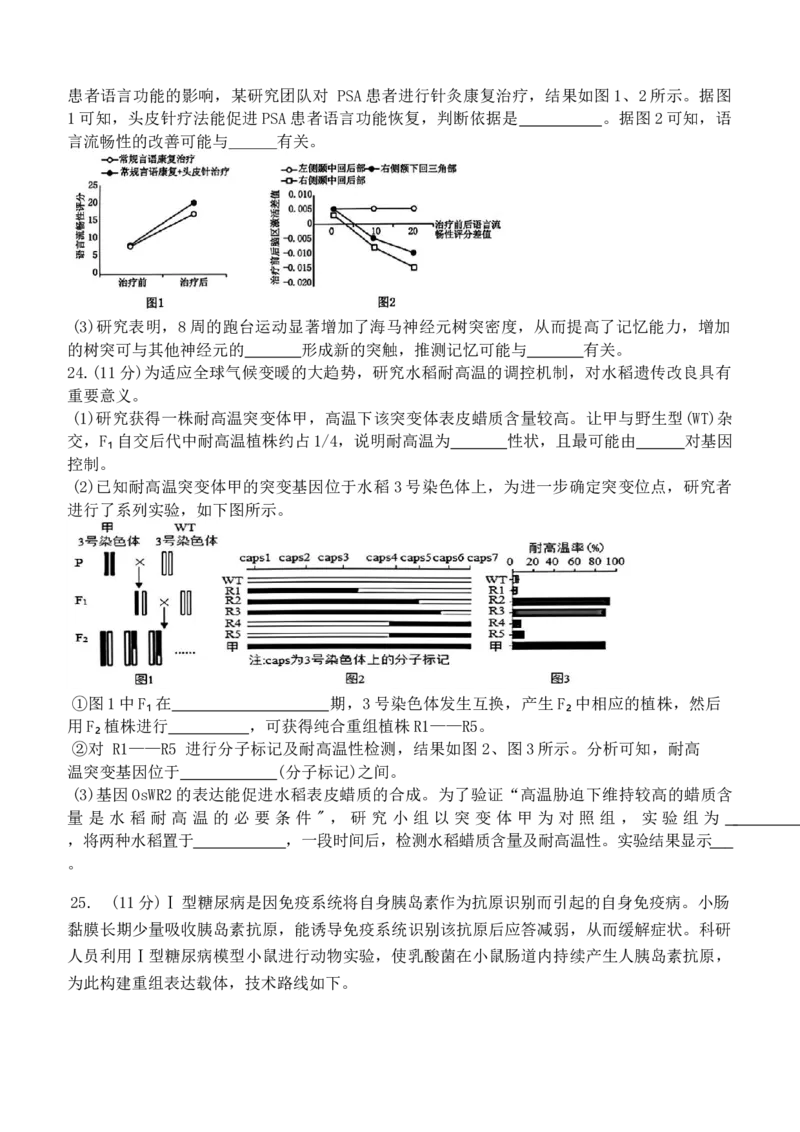 2025届辽宁省本溪市高级中学高三下学期第七次模拟生物试题_2025年4月_250407辽宁省本溪市高级中学2025届高三下学期第七次模拟试题