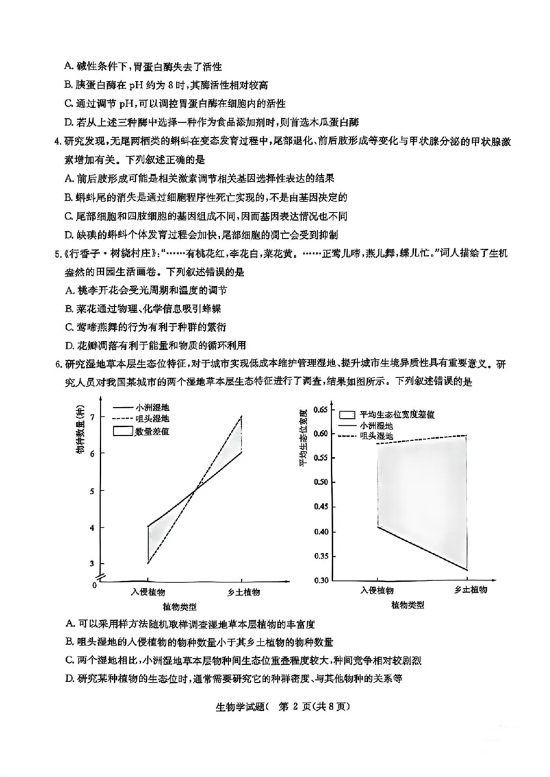 华大新高考联盟2025届高三4月教学质量测评生物_2025年4月_250428湖北省华大新高考联盟2025届高三4月教学质量测评（全科）_华大新高考联盟2025届高三4月教学质量测评生物