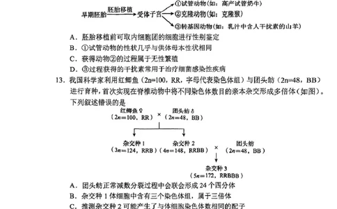 2025届吉林省长春市高三下学期质量监测(二)生物试题_2025年2月_250225吉林省长春市2025届高三质量监测（二）（长春二模）（全科）_2025届吉林省长春市高三下学期质量监测（二）生物学