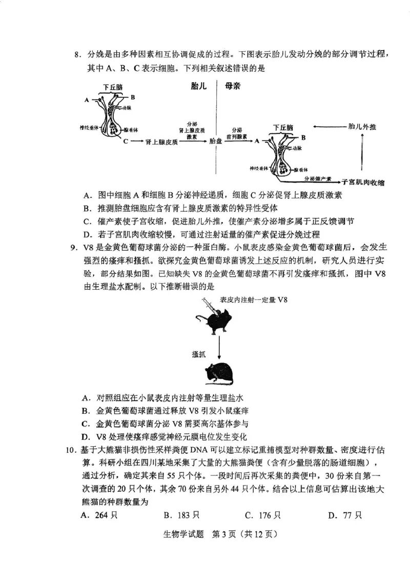 2025届吉林省长春市高三下学期质量监测(二)生物试题_2025年2月_250225吉林省长春市2025届高三质量监测（二）（长春二模）（全科）_2025届吉林省长春市高三下学期质量监测（二）生物学