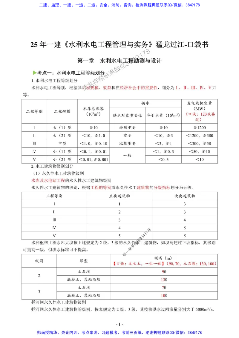 2025年一级建造师《水利水电工程管理与实务》猛龙过江系列口袋书_2026年一级建造师_2026年一建水利_2025年一建水利SVIP_01-精华文档✿电子教材✿历年真题