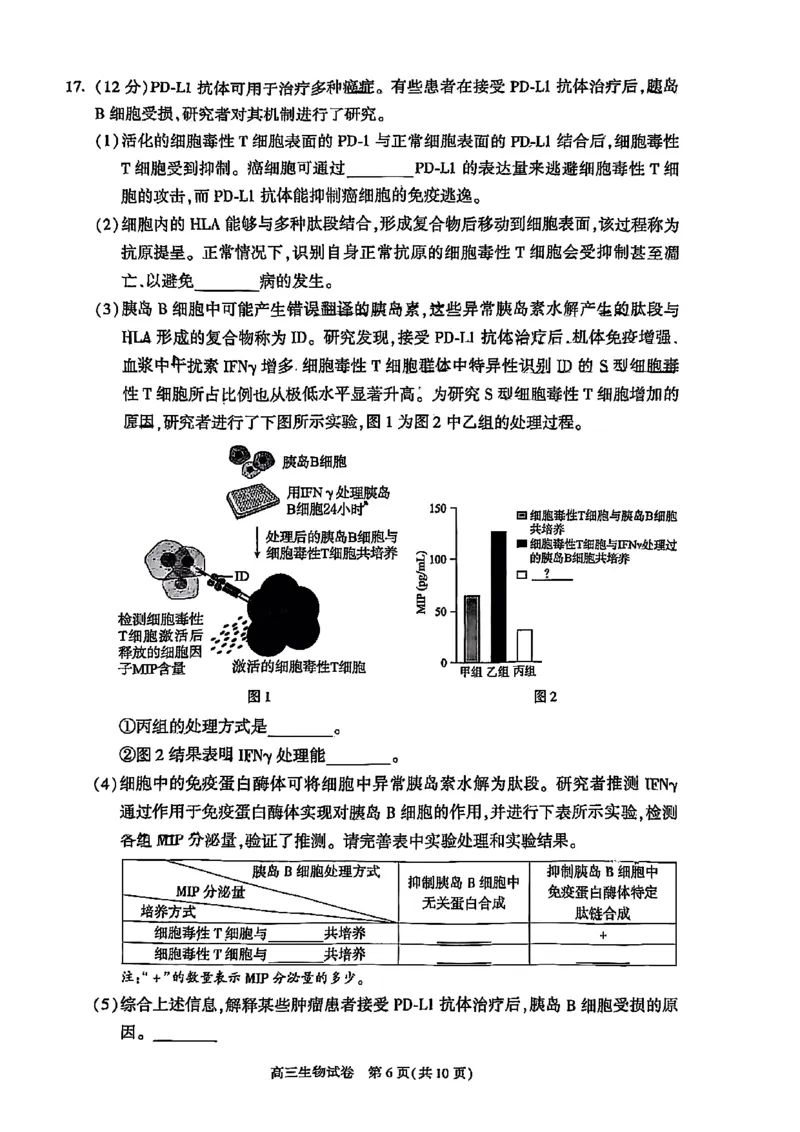 2025北京朝阳高三一模生物试题及答案_2025年4月_250407北京市朝阳区2025届高三一模（全科）