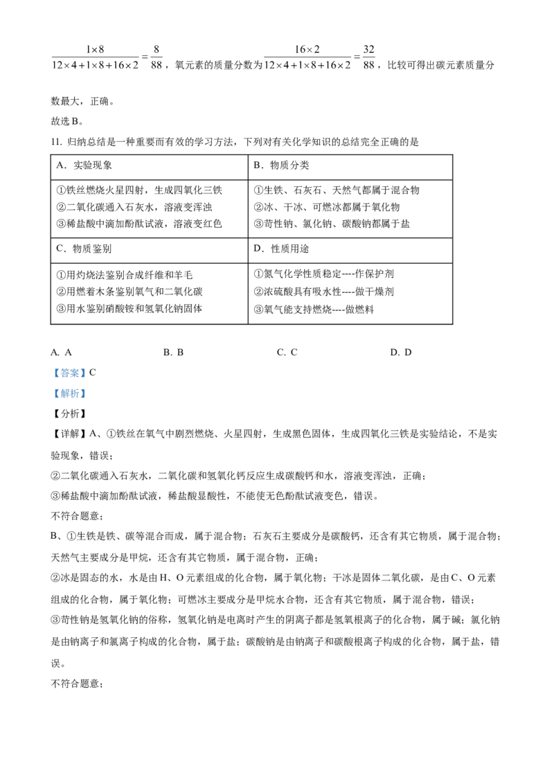 精品解析：山东省聊城市2021年中考化学试题（解析版）_中考真题_5.化学中考真题2015-2024年_地区卷_山东省_山东聊城化学10-21