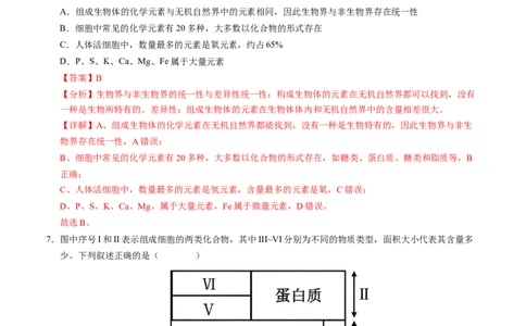 高一生物第一次月考卷01（全解全析）（新高考通用）_1多考区联考试卷_0920（新高考通用）黄金卷：2024-2025学年高一上学期第一次月考（含答题卡word解析版）