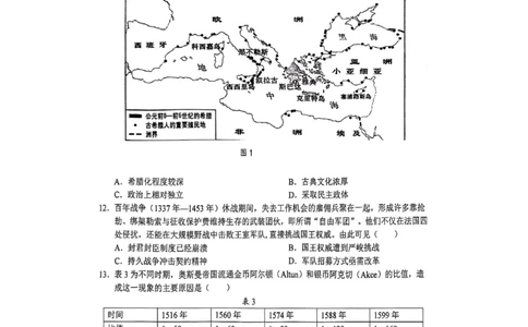 上饶市2025届高三第一次高考模拟考试历史试卷_2025年1月_250118江西省上饶市2025届高三第一次高考模拟考试_上饶市2025届高三第一次高考模拟考试历史试卷