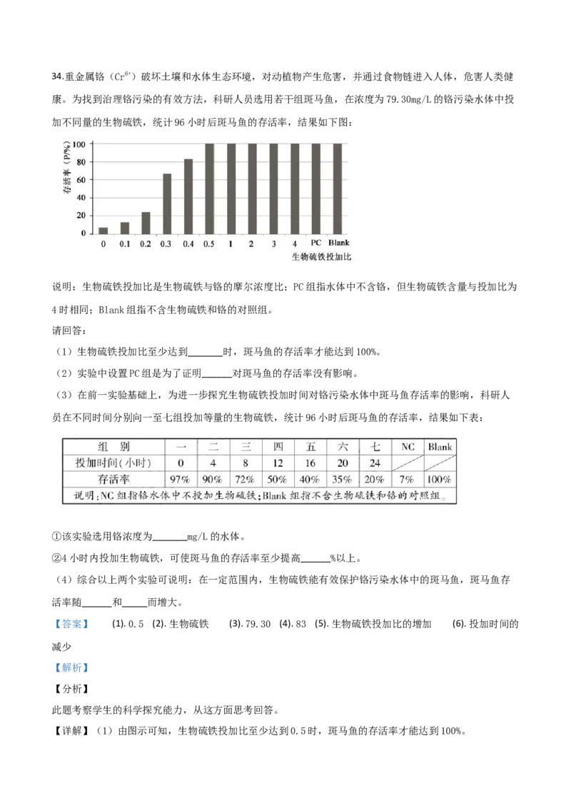 精品解析：福建省2019年中考生物试题（解析版）_中考真题_8.生物中考真题2015-2024年_2019年全国中考生物92份_2019年中考真题精品解析生物（福建省）精编word版